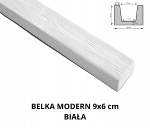 Belka Sufitowa Biała 9x6cm