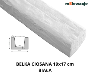 Belka Rustykalna Ciosana Biała 