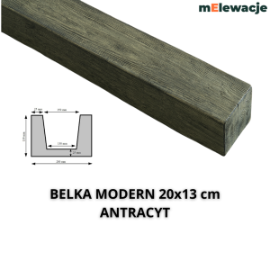 Belka Dekoracyjna Drewniana ANTRACYT 20x13cm  