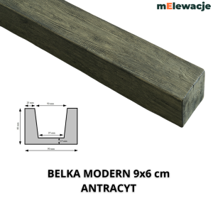 Belka Sufitowa Ozdobna ANTRACYT 9x6cm  