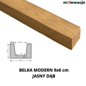 Belka Sufitowa Ozdobna JASNY DĄB 9x6cm    