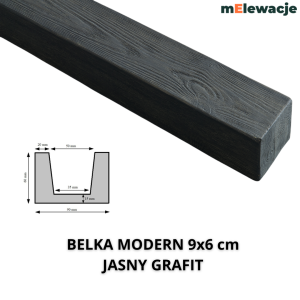 Belka Sufitowa Ozdobna JASNY GRAFIT 9x6cm   