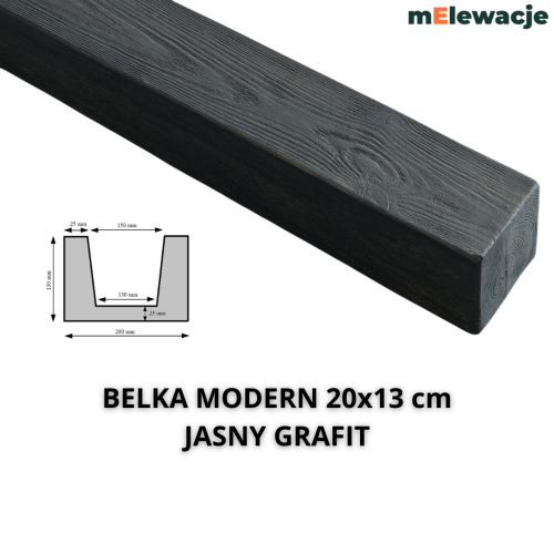 Belka_Dekoracyjna_Drewniana_JASNY GRAFIT_20x13cm