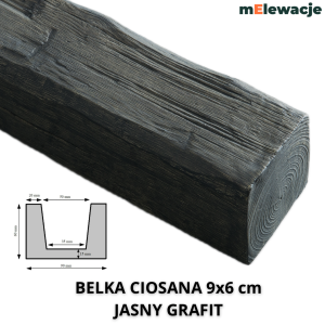 Belka Rustykalna Ciosana JASNY GRAFIT