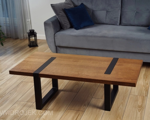 ława loft złota dębowa