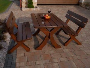 Zestaw EXCLUSIVE SMALL stół + 2 ławki  